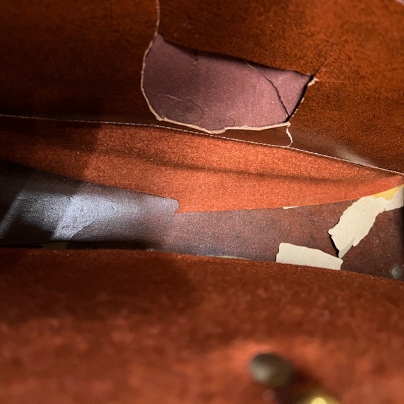 Vintage Leather and Wool Tweed Briefcase - Picture 6 of 9